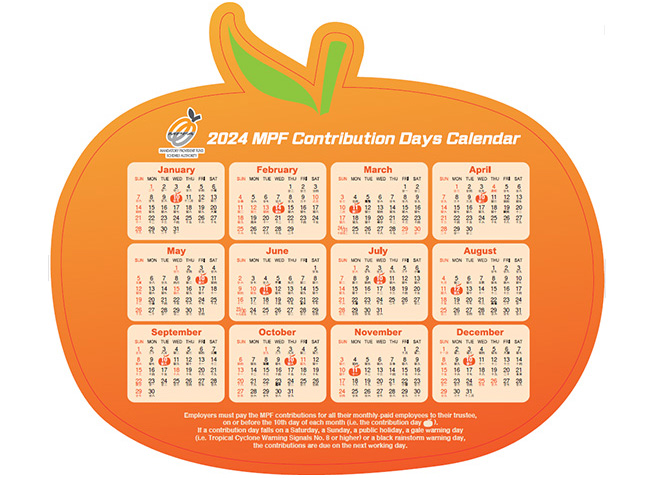 2024 MPF Contribution Days Calendar